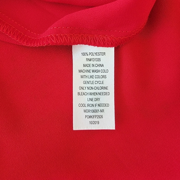 NWT Socialite Ruffle High-Low Wrap-Style Midi Dress | Red | Size Small - Picture 7 of 7